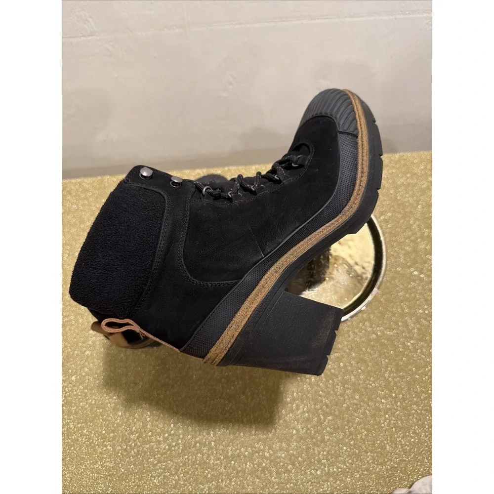 Waterproof Dr Scholl's Black Leather/Fabric Sz 8M Rubber Sole Original Collectio